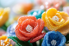 Beads Flowers Background Wallpaper Product Image 1