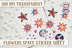 Flowers Spice sticker sheet Planets Scrapbook PNG Stars Product Image 1