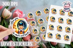 Love sticker Sheet Valentine Day Love You to the moon Product Image 1