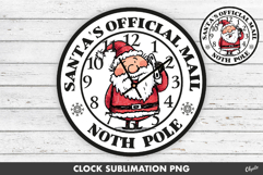 Christmas Clock Face Sublimation PNG. Santa Design PNG Product Image 1