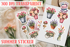 Summer sticker Cute flowers Love Picnic Beach Spring Product Image 1