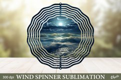 Ocean Wind Spinner PNG. Night Ocean Sublimation PNG Product Image 1