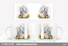 Easter Mug Wrap PNG, Faux Yarn Easter Egg, 11 OZ, 15 OZ Mug Product Image 1
