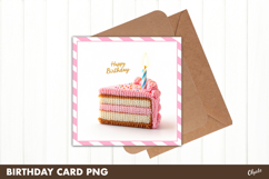 Happy Birthday Card PNG, Greeting Card Printable PNG Product Image 1
