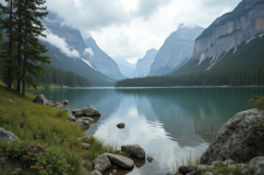 Lake With Forest background Product Image 1