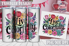 Sublimation Tumbler WRAP Vintage Quote Flowers Motivational Product Image 1