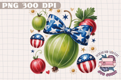 4th of July PNG Sublimation Strawberry berries Patriotic Product Image 1