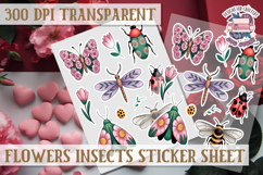 Flowers Insect sticker sheet Bugs Scrapbook PNG Butterfly Product Image 1