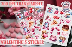 Love sticker Sheet Valentine Day Lovers Funny Heart PNG Product Image 1