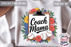 Baseball mom Sublimation design Quote Coquette Bow Sport Product Image 1