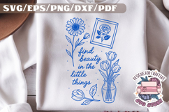 Flowers Hand drawn Quote Vintage SVG Motivational Daisy Product Image 1