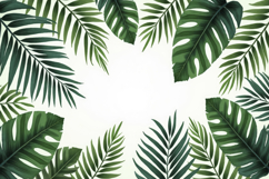 Green Leaves Border Background Product Image 1