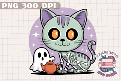 Halloween Kawaii Cute Clipart PNG Funny Ghost Design Product Image 1