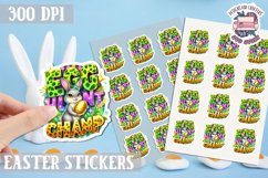 Easter Kids sticker Cute Bunny PNG Spring Hunt Egg Product Image 1