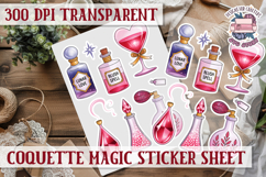 Coquette Magic sticker sheet Flowers Scrapbook PNG Bows Product Image 1