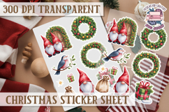 Christmas Sticker Sheet Watercolor Winter Holiday PNG Product Image 1