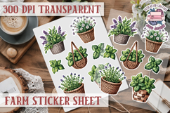 Farm sticker sheet Harvest Scrapbook PNG Vegetables Cozy Product Image 1