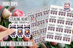 Love sticker Sheet Valentine Day Cute Animals Quote PNG Product Image 1