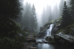 Waterfall Forest Background Product Image 1