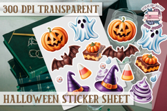 Halloween sticker sheet Creepy Scrapbook PNG Funny Skulls Product Image 1
