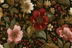 Dahlia Flowers Pattern Background Product Image 1