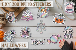 Halloween sticker Kawaii PNG pastel holographic foil Product Image 1