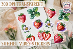 Summer sticker sheet Scrapbook PNG Flowers Vibe Fruits Product Image 1