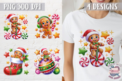 Christmas Gingerbread Man Colorful Clipart PNG Sublimation 4 Product Image 1