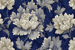 Blue White Floral Pattern Background Product Image 1