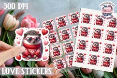 Love sticker Sheet Valentine Day Lovers Funny Animals PNG Product Image 1