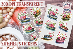 Summer Vibes sticker sheet Beach Scrapbook PNG Flowers Product Image 1