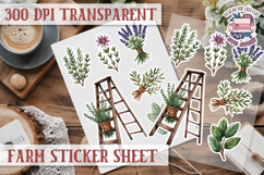 Farm sticker sheet Harvest Scrapbook PNG Vegetables Cozy Product Image 1
