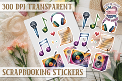Scrapbooking sticker sheet Cute Funny PNG Watercolor School Product Image 1