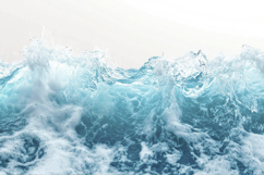 Ocean Wave with White Background Wallpaper Product Image 1