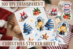 Christmas Watercolor Sticker Sheet Winter Cute Holiday PNG Product Image 1