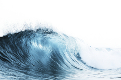 Ocean Wave with White Background Wallpaper Product Image 1