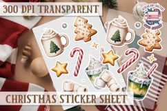 Christmas Watercolor Sticker Sheet Winter Cute Holiday PNG Product Image 1