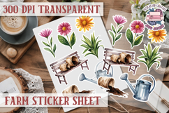 Farm sticker sheet Harvest Scrapbook PNG Vegetables Cozy Product Image 1