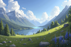 Serene Landscape Background Wallpaper Product Image 1