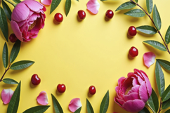 Floral Arrangement with a Yellow Background Wallpaper Product Image 1