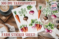 Farm sticker sheet Harvest Scrapbook PNG Vegetables Cozy Product Image 1