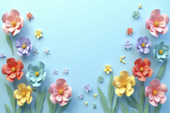 Handcrafted Paper Flowers Background Wallpaper Product Image 1