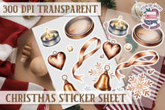 Christmas Watercolor Sticker Sheet Winter Cute Holiday PNG Product Image 1