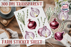 Farm sticker sheet Harvest Scrapbook PNG Vegetables Cozy Product Image 1