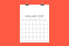 2027 Vertical 8.5 x 11 Inch Designer Calendar Template Product Image 1
