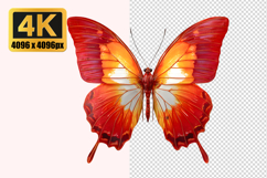 Vibrant Orange Tropical Butterfly Transparent PNG Product Image 1