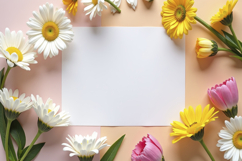 Blank Greeting Card with Flowers Background Wallpaper Product Image 1