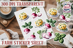 Farm sticker sheet Harvest Scrapbook PNG Vegetables Cozy Product Image 1
