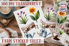 Farm sticker sheet Harvest Scrapbook PNG Vegetables Cozy Product Image 1