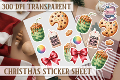 Christmas Watercolor Sticker Sheet Winter Cute Holiday PNG Product Image 1